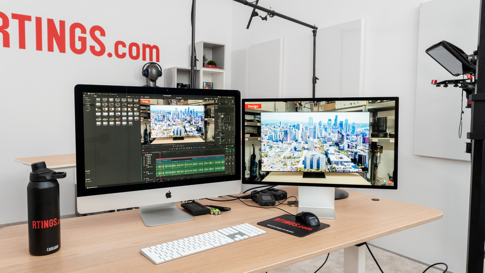 Professional editing and delivery of drone photography on monitor